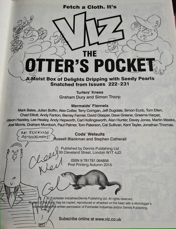 Screen print of the Viz annual, autographed